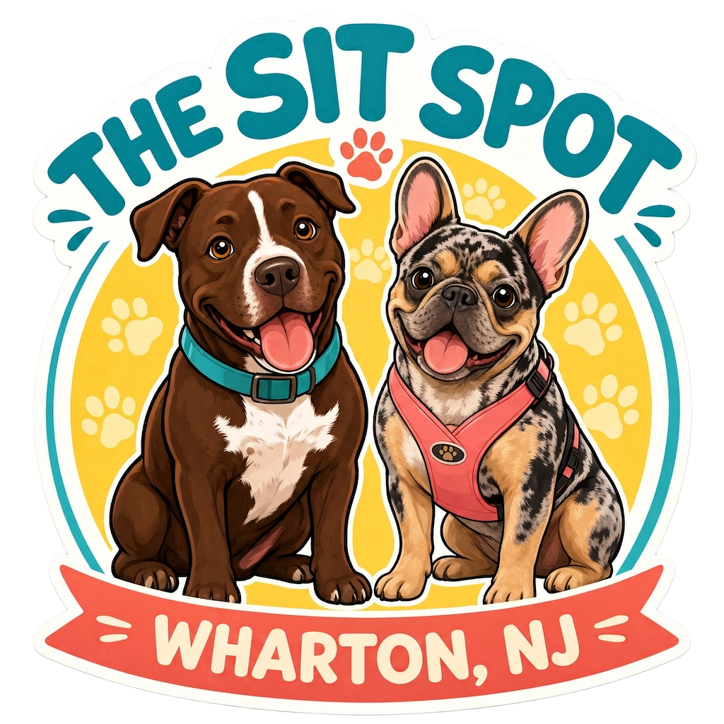 The Sit Spot logo with French Bulldog