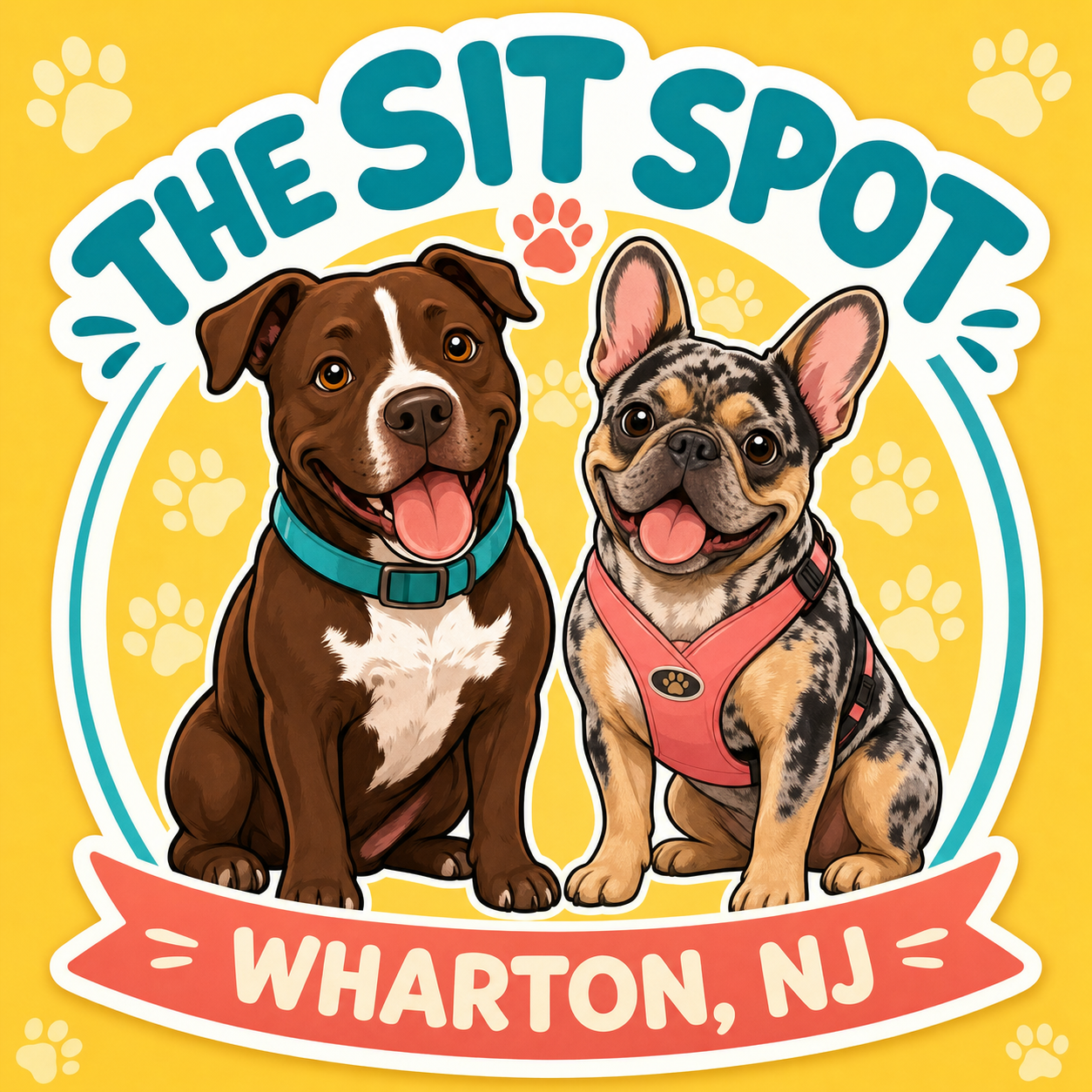 The Sit Spot logo with French Bulldog